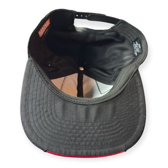 Marvel Deadpool‎ Red Logo Hat Adjustable Adult Size Hat Black Cap OSFM - Picture 4 of 5